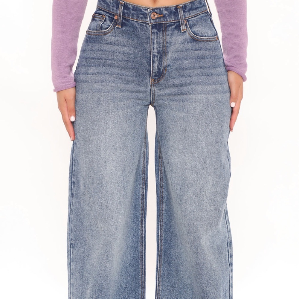 High rise wide leg jeans